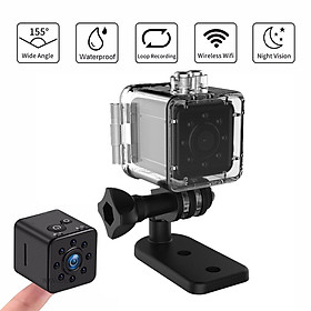 Camera Hành Động Chống Nước 1080P HD Wifi Mini Camera Bảo Vệ An Ninh Gia Đình Máy Quay Video Giám Sát Thể Thao Ngoài Trời DV Màu sắc: Đen