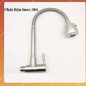 Mua Vòi chậu rửa bát đơn lạnh Inox 304 gắn tường lò xo