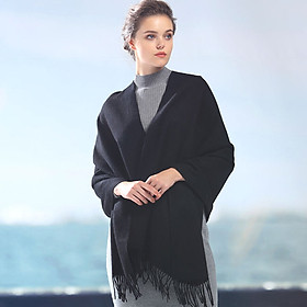 Hengyuanxiang wool thickening large shawl ladies autumn and winter long warm scarf Korean version of the solid color red collar annual meeting gift 50M15333 (original 50MB1818) wine red