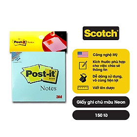 Combo 4 xấp Giấy ghi chú Post - it 3M 76x76mm màu Neon tươi sáng