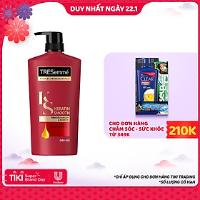 Dầu Gội Tresemmé Keratin Smooth Tinh Dầu Argan Và Keratin Vào Nếp Suôn Mượt (850g)