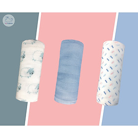 Hộp 3 khăn sợi tre Lovingbaby đa năng cho bé - Siêu thấm hút, Mềm mịn, An toàn cho da bé - kích thước 77x77cm
