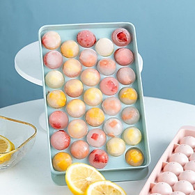 Mua Khay đá bi tròn tủ lạnh 33 viên có nắp đậy Việt Nhật (6978)   Khuôn làm thạch hoa quả hình bi tròn