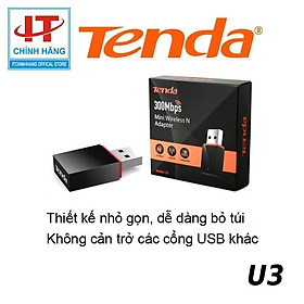 USB Wifi Tenda U3 tốc độ 300Mbps - Hàng Chính Hãng Microsun