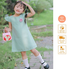 Đầm Chữ A Bé Gái Tamiuy Cao Cấp Đính Hoa Dễ Thương Chất Vải Cotton Mềm Mịn Nhiều Màu Tùy Chọn