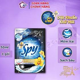 Túi nước giặt 50ml SPY DEEP CLEAN PLUS khử mùi diệt khuẩn, sạch sâu, thơm lâu giúp làm mềm vải