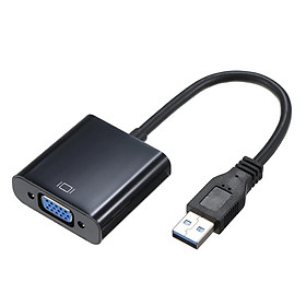 Cáp chuyển đổi USB 3.0 sang VGA độ phân giải 1080p cho Máy tính xách tay, Máy chiếu, Ti vi-Màu đen