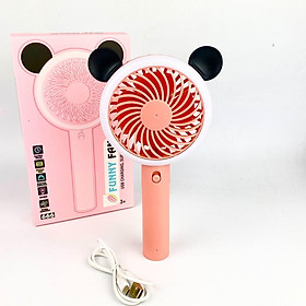 Mua Quạt mini tích điện cầm tay   quạt điện có đèn led   cổng sạc usb gió cực mát Queenshop