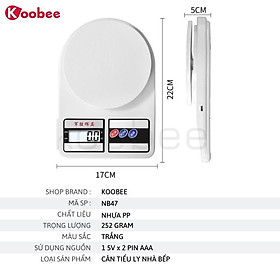 Mua Cân điện tử nhà bếp mini định lượng 1gram đến 10kg - Cân thực phẩm cao cấp bản tiếng anh KooBee (NB47)