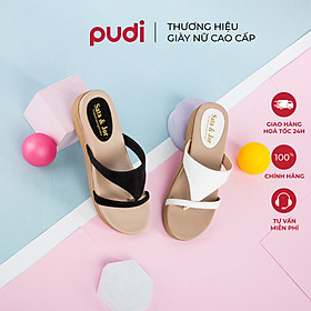 DÉP NỮ QUAI CHÉO |PUDI| ĐẾ ĐÚC, DA CAO CẤP - 9352