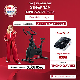 CHỈ GIAO MIỀN NAM I Xe đạp tập KINGSPORT Stronger E-06 kháng lực từ tính, tích hợp đồng hồ đo lường chỉ số, cân nặng phù hợp từ dưới 80-85kg