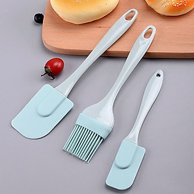 Bộ 3 dụng cụ làm bánh nấu ăn nhà bếp chất liệu silicon chịu nhiệt cao cấp Chổi silicon quét dầu bơ, làm bánh kem