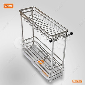 Giá gia vị, chai lọ nan vuông, inox 304 Garis GK02.20E
