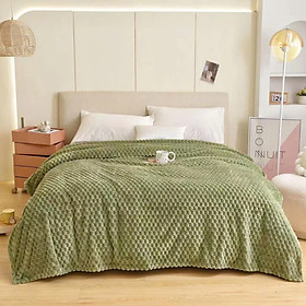 Mua Chăn lông tuyết amari  LIDACO chăn văn phòng dập ô vuông nổi size 2mx2m3