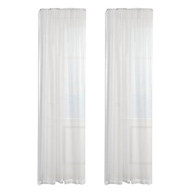 2x  Curtains Solid Voile Window Treatment Draperies Panels Rod Pocket White