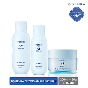 Bộ Senka dưỡng ẩm chuyên sâu (Senka Deep Moist Lotion I, Moist Gel Cream, Moist Emulsion)