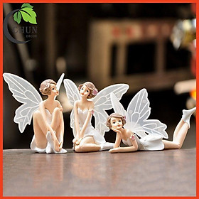Set 3 thiên thần (nhựa đặc) trang trí kệ tủ, kệ gắn tường, bàn làm việc, giá sách