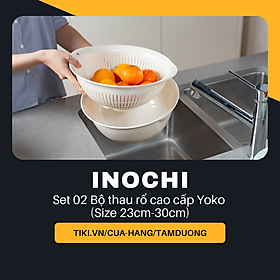 Mua Set 02 Bộ thau rổ cao cấp Inochi Yoko (Size 23-30) - Công nghệ ion Ag+ giúp kháng khuẩn khử mùi