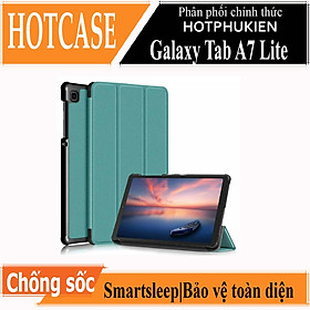 Case bao da chống sốc cho Samsung Galaxy Tab A7 Lite 2021 8.4 inch T220 / T225 hiệu HOTCASE thiết kế siêu mỏng hỗ trợ Smartsleep, gập nhiều tư thế, mặt da siêu mịn - hàng nhập khẩu - Xanh pastel