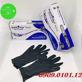 Mua Găng tay y tế không bột nitrile (hộp 100 cái)  bao tay y tế đen  găng tay đen đa năng