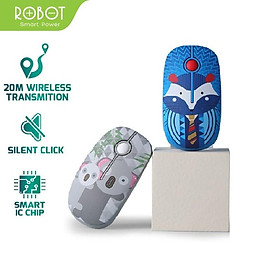 Mua Chuột Không Dây Tĩnh Âm 2.4Ghz ROBOT Cá Tính Khoảng Cách Tín Hiệu 20m Có Sẵn Pin - Hàng Chính Hãng