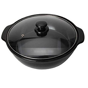 Mua Nồi đất tráng men nắp kính 8   nấu mì cay  chịu nhiệt cao cấp