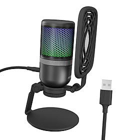 Multipurpose USB Microphone with  Filter Sound Control RGB Light Computer Microphone for PC Gaming Recording  Vocal Recording