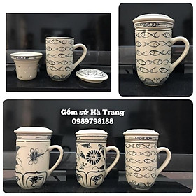 Mua Cốc lọc trà men rạn vẽ hoạ tiết gốm sứ Bát Tràng cao cấp