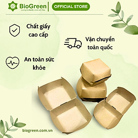 Mua 10 hộp giấy kraft vuông 800ml  1500ml đựng hamburger  bánh kem  bento cake