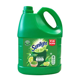 Nước Rửa Chén Khử Mùi Tanh Sunlight Matcha Trà Nhật Mới (3.6kg / Chai) - Mới