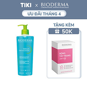 Gel rửa mặt tạo bọt cho da hỗn hợp hoặc da dầu Bioderma Sebium Gel Moussant - 500ml