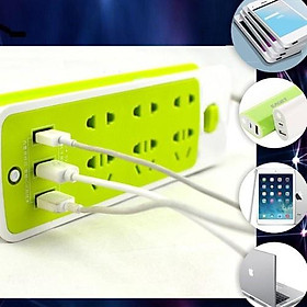 Ổ Điện Xanh Lá Chống Giật Tích Hợp 3 Cổng USB Sạc Điện Thoại Tiện Dụng - Bảo Hành 1 Đổi 1