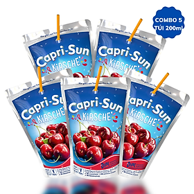 {Combo 5 túi} Nước trái cây Capri Sun vị Anh đào 200ml - hàng nhập khẩu Đức chính hãng