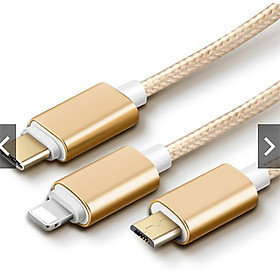 Mua Cáp Sạc 3 Đầu Dây Dù  Cáp Sạc Đa Năng