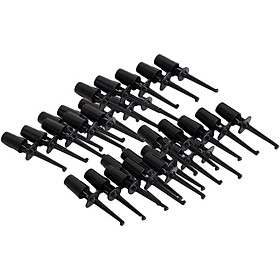 30Pcs Mini Test Hook Probe  Wire Cable Spring Clip Black for PCB SMD IC