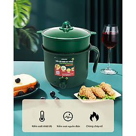 Mua Nồi Lẩu Mini Đa Năng 2 Tầng Cao Cấp  Nồi Điện Tặng Kèm Khay Hấp Inox Mẫu Mới  2 Mức Độ Chỉnh Nhiệt  Chiên  Xào  Nấu Cơm  Nấu Canh  Nấu Lẩu Phù Hợp Cho 1-2 Người Ăn.