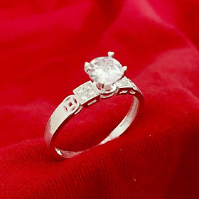 Nhẫn nữ Bạc Quang Thản ổ cao gắn kim cương nhân tạo chất liệu bạc thật có thể chỉ size tay theo yêu cầu - QTNU2