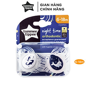 Ty ngậm dạ quang cho bé Tommee Tippee Night Time 6-18 tháng vỉ đôi - Cá