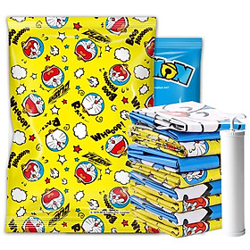 Combo Túi hút chân không đựng chăn, quần áo, ga gối hình doremon