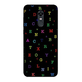 Ốp Lưng in cho Xiaomi Redmi 5 Mẫu Bảng Chữ Cái Đa Màu - Hàng Chính Hãng