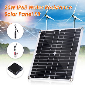 20W D C 9V/18V Flexible Solar Panel with 50A L-ED Display Controller Kit Set with USB/ Type C Interface & Car C-harger