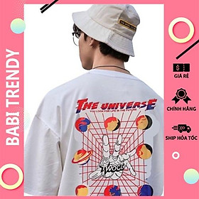 Áo thun nam nữ The Universe unisex tay lỡ form rộng, áo phông unisex chất cotton mát mịn - ST68 - babitrendy