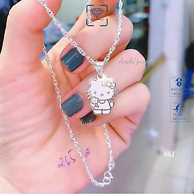 Dây chuyền bạc khắc tên cho bé gái, vòng cổ trẻ em bạc nguyên chất, Anchi jewelry