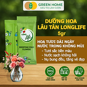 Dưỡng Hoa Tươi Lâu Greenhome, Longlife, Phân Bón Cho Hoa Cắt Cành, Gói 5gr, Lâu Tàn, Nở Bông To, Không Bị Hôi Nước