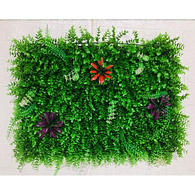 Mua Combo 5 tấm cỏ nhựa treo tường đính hoa Bạch Đàn kích thước 40cm x 60cm