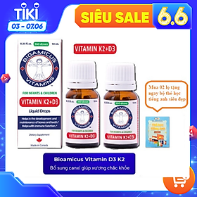 Combo 02 lọ BioAmicus Vitamin K2 D3 - MK7 10ml Chống Còi Xương