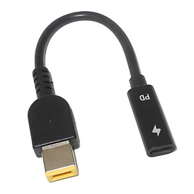 Laptop Power Cable USB Type-C Female To Square Plug Charger For Lenovo