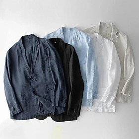 Áo vest Blazer Linen nam,Blazer nam Đũi Việt 2 cúc, form rộng chất vải linen mềm mại phong cách trẻ trung