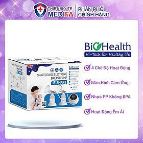 Máy hút sữa điện đôi BioHealth IE Smart 30 cấp độ hoạt động hút êm ái & có đèn LED cảm biến | BH 1 năm