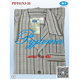 Bộ Pyjama HUONGTAM Lentol tay dài  nam cao cấp(PDT01N6). Chất liệu vải Lentol loại tốt:  mềm mại, thoáng mát, không phai màu
